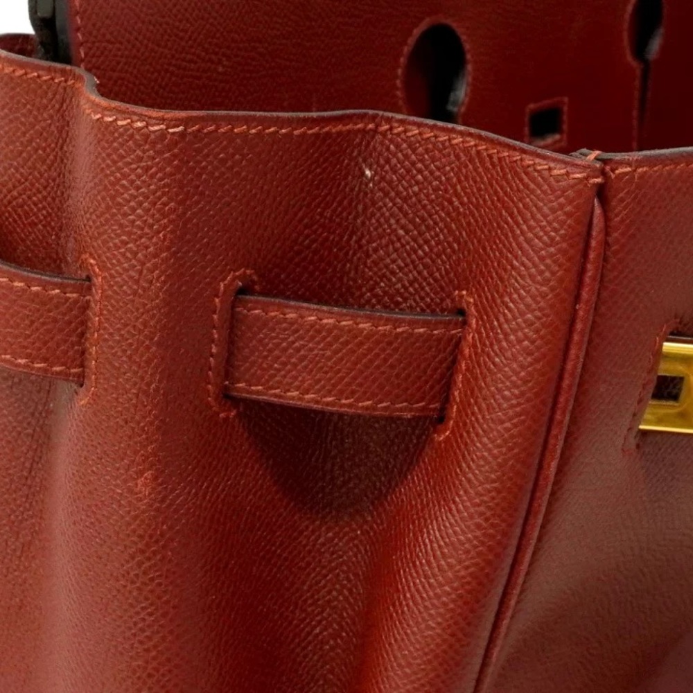 Authentic HERMES BIRKIN 35 Courchevel Rouge H burgundy leather bag - Picture 8 of 15